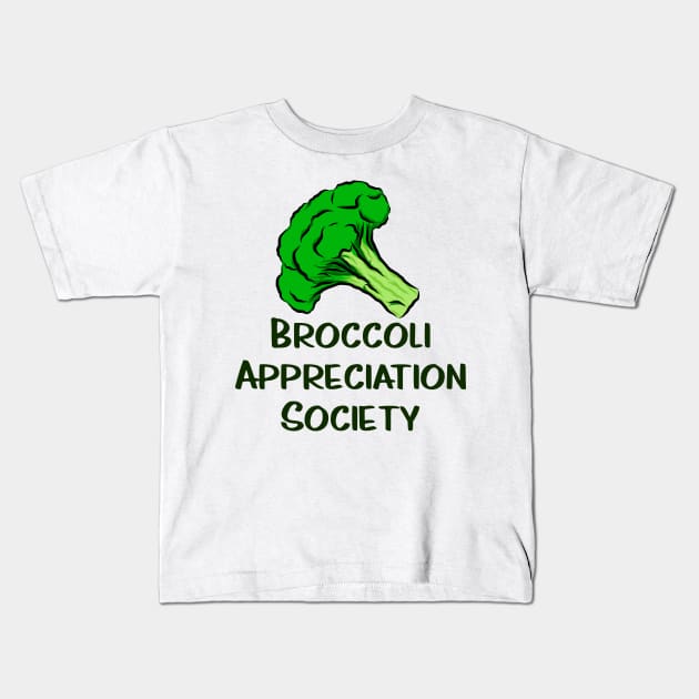 Broccoli Appreciation Society I Love Broccoli Clean Eating Vegan Vegetarian Vegetables for Life Broccoli Florets Kids T-Shirt by anijnas